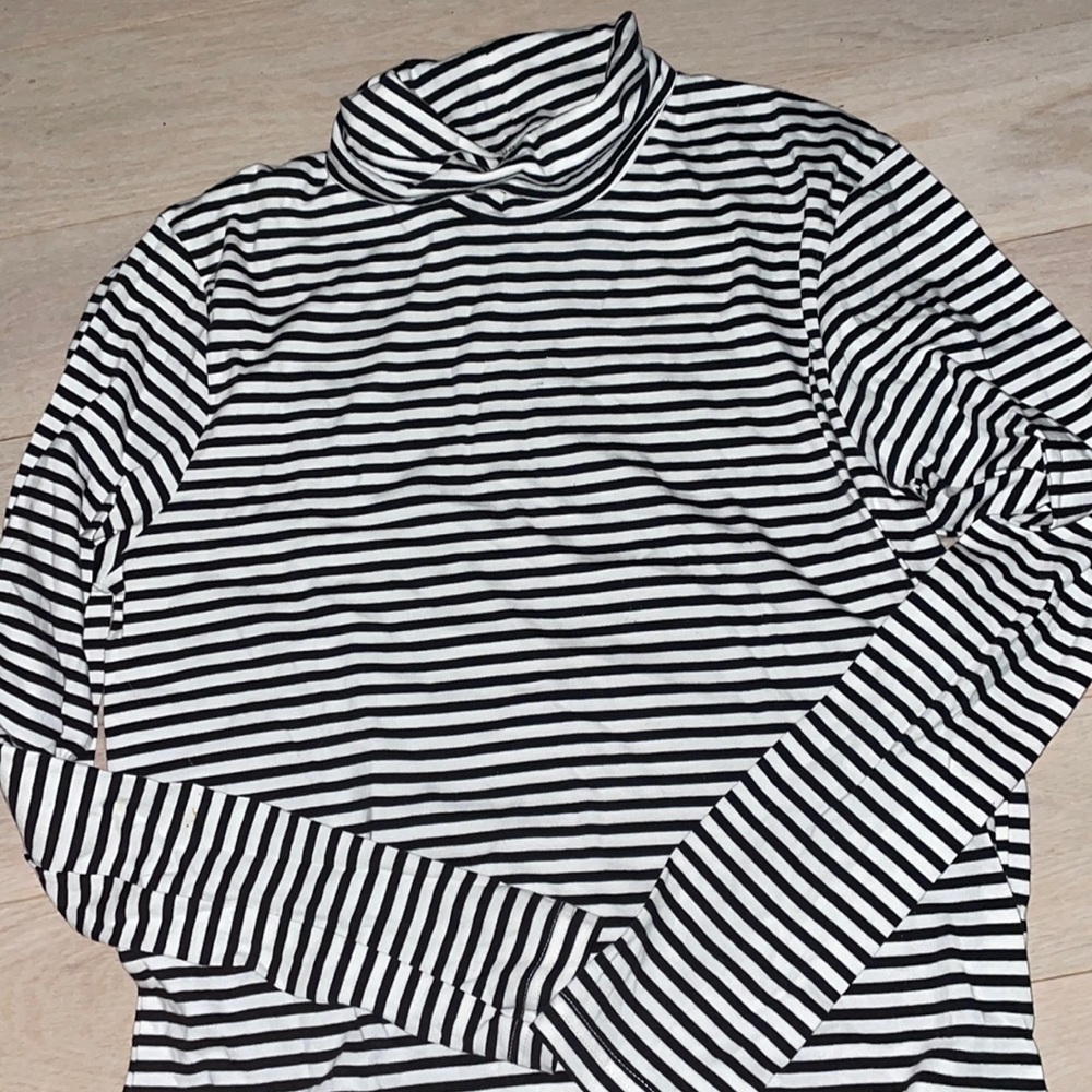Striped turtleneck top